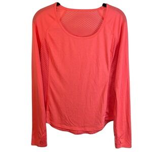 Coral Long Sleeve Athletic Top‎ Activewear Running Shirt